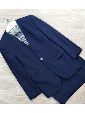 3 Piece Navy Blue Business Casual Work Suit Size 8 Rena Rowan for Saville